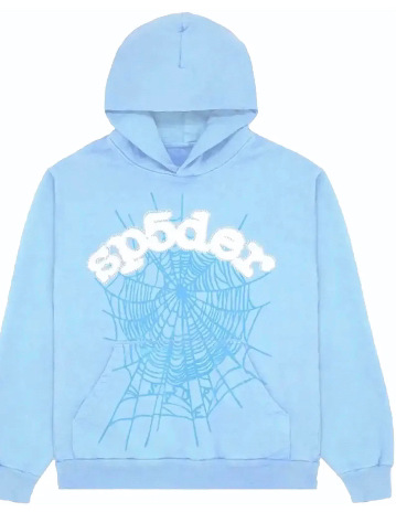 Sp5der hoodie light blue